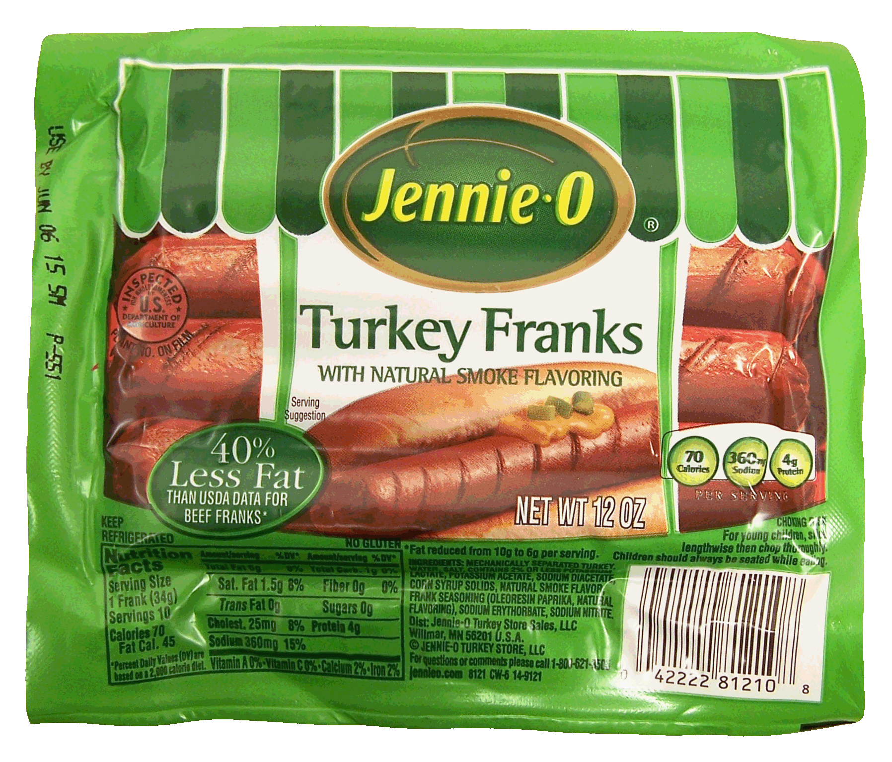 Jennie-O Turkey Store Turkey Franks w/Natural Smoke Flavoring 10 Ct Full-Size Picture